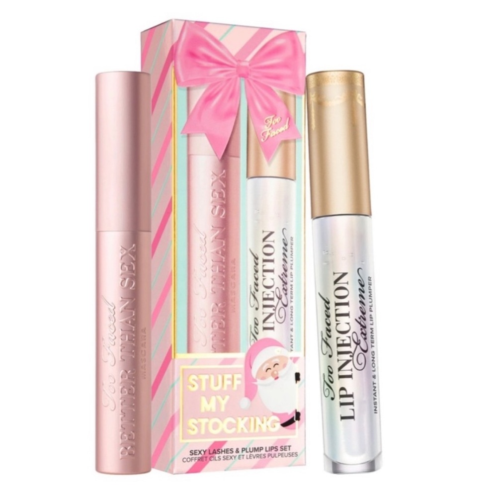 TOO FACED STUFF MY STOCKING MASCARA LIP PLUMPING BNIB PRISTINE NEVER OPENED